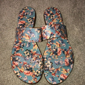 Joie a la‎ Plage Women's US Size 6 EUR 36 Sandals Slides Floral Leather